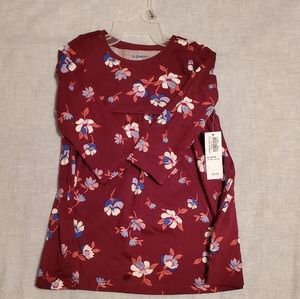 NWT 6/12mos Floral Maroon Dress Long Sleeve